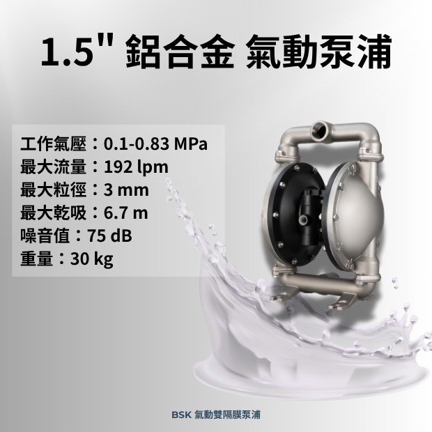 1.5 英吋 不銹鋼材質氣動雙隔膜